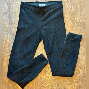 Vince 100% Lamb Leather Leggings Pants XS Black — Suede Ankle Zip, 27” Inseam